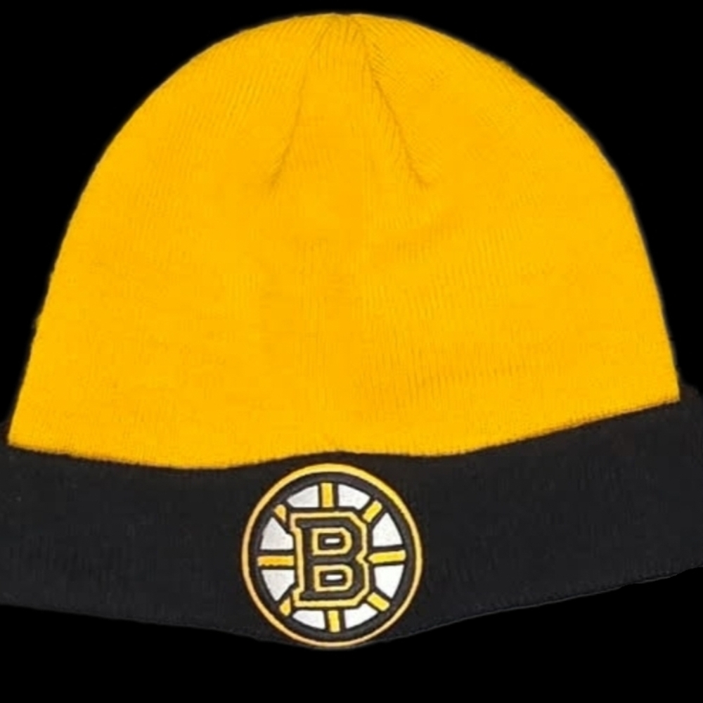 NHL Boston Bruins Yellow and Black Cuffed Beanie